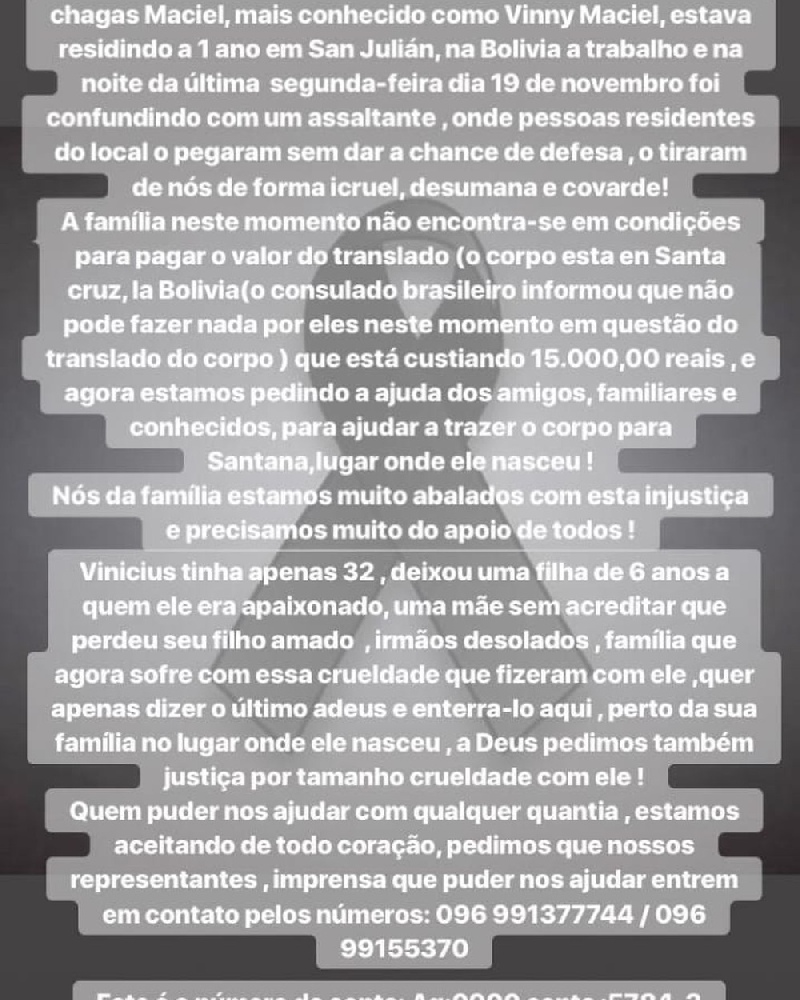 brasileiro enforcado bolivia 2 tn