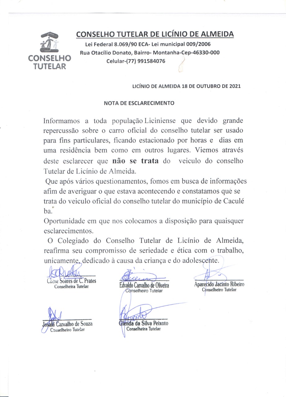 Oficio conselho tutelar