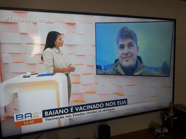 Caculé : Médico baiano que mora nos Estados Unidos é vacinado contra Covid-19: &#039;Momento de muita fel