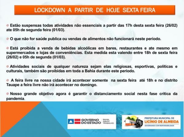 Licínio de Almeida.: Veja o Que Abre e o Que Não Abre Aqui na Cidade