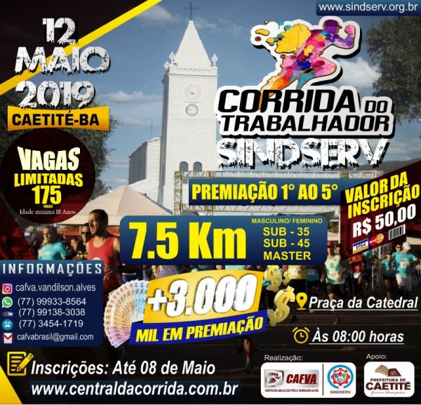 Corrida do trabalhador em Caetité, inscreva-se