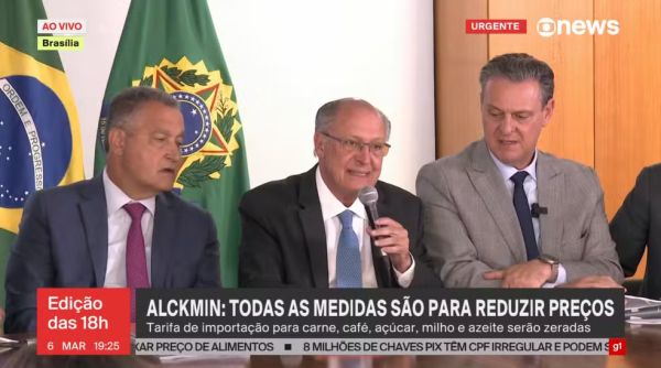 Alckmin anuncia medidas para baixar preço de alimentos; tarifas de importação para carne, café, açúc