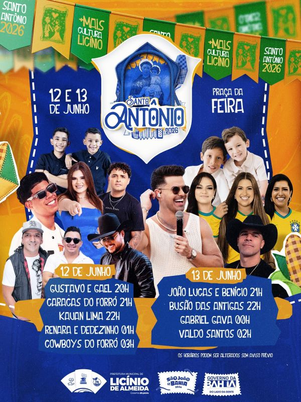 Lic&iacute;nio de Almeida realiza hoje e amanh&atilde; a tradicional Festa de Santo Ant&ocirc;nio com grandes atra&ccedil;&otilde;es