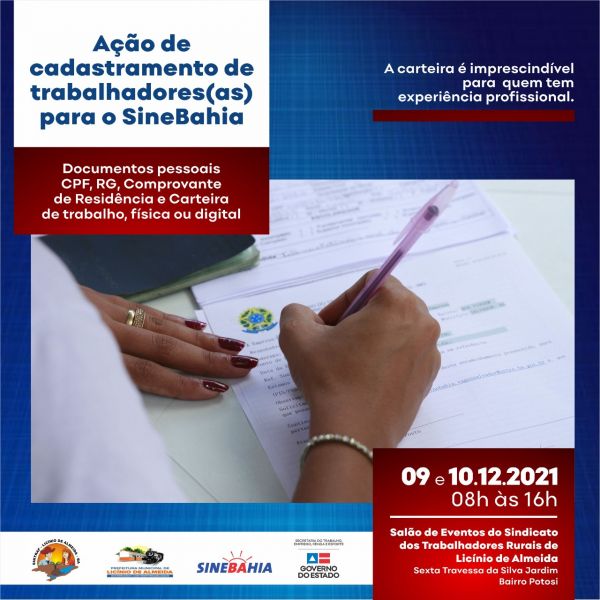 Licínio de Almeida: Unidade do serviço de Intermediação Para o Trabalho Será Instalada Essa Semana