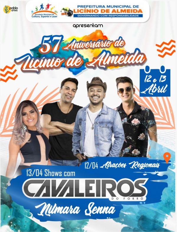 Prefeitura Altera Programação da Festa em Homenagem aos 57 anos de Licínio.