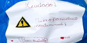 Menina com suspeita de coronavírus põe recado em saco de lixo para alertar garis em SC