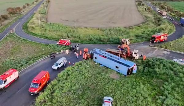 Ônibus tomba com 50 passageiros e deixa dez mortos na MG-223