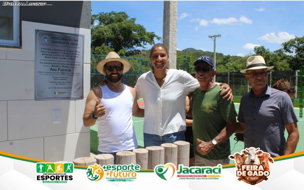 Jacaraci inaugura quadras de areia com presen&ccedil;a da medalhista ol&iacute;mpica Ana  Patr&iacute;cia
