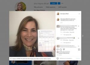 Secretária Mayra Pinheiro, conhecida como &#039;capitã cloroquina&#039;, é vacinada contra Covid-19 no DF