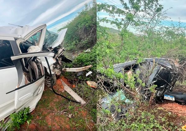 Colis&atilde;o entre dois ve&iacute;culos deixa tr&ecirc;s feridos entre Malhada de Pedras e Rio do Ant&ocirc;nio